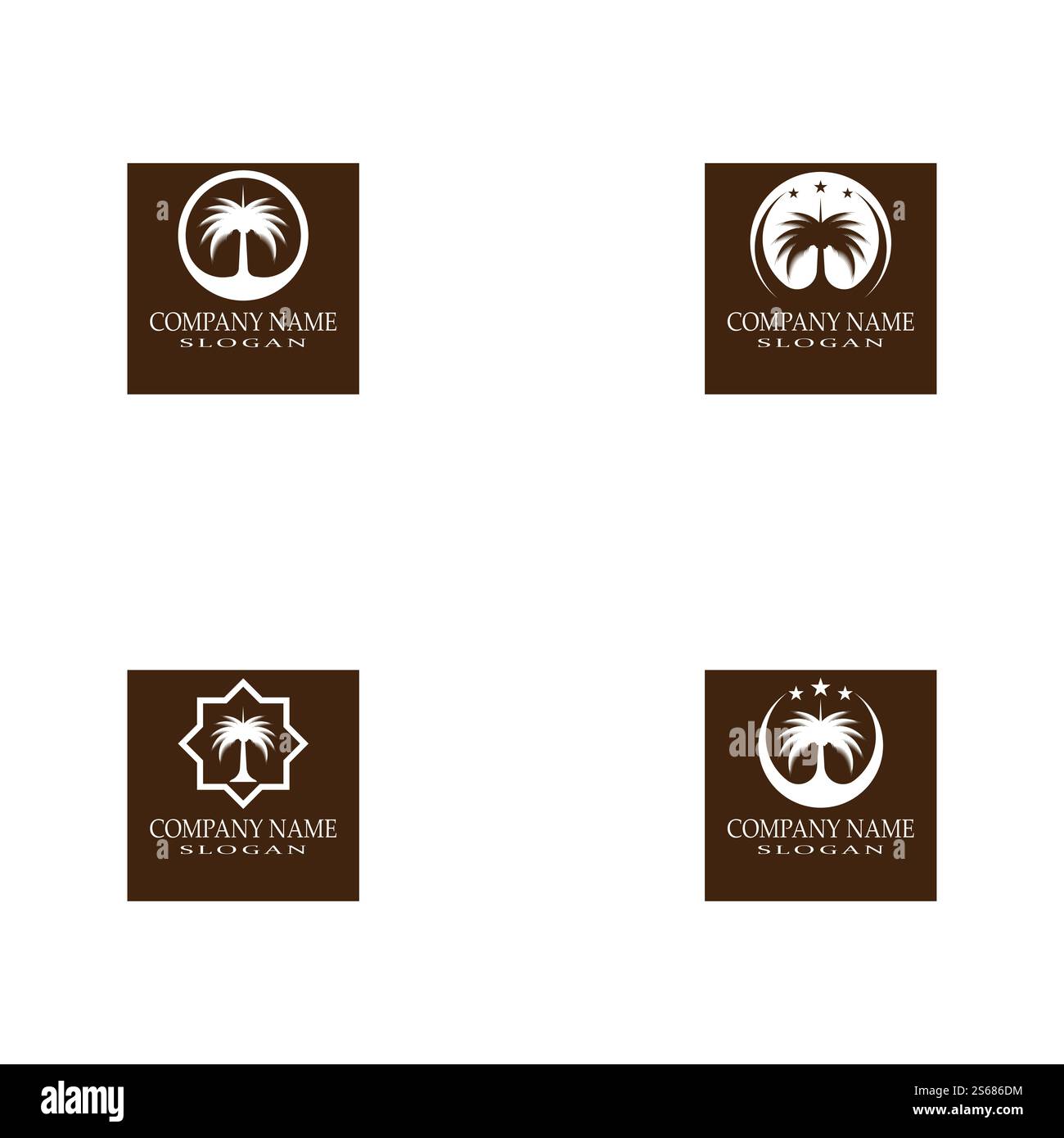 Set Dates tree Logo Template vector symbol nature Stock Vector