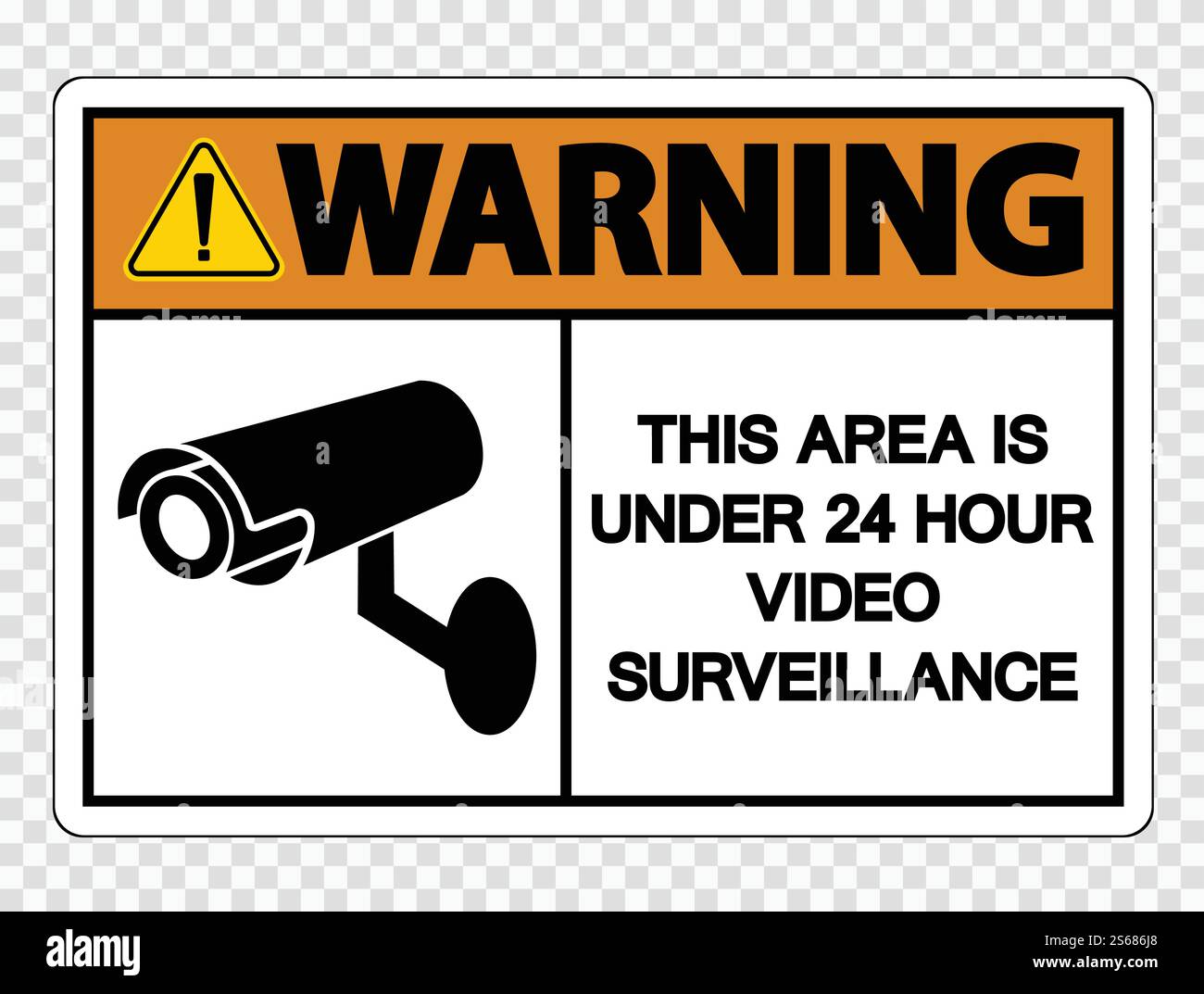 Warning This Area is Under 24 Hour Video Surveillance Sign on ...
