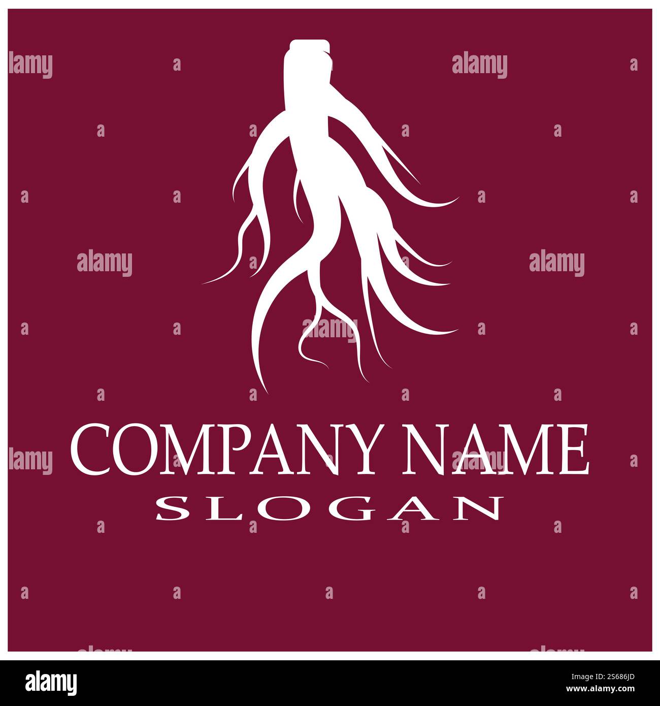 Ginseng Wave Logo Template vector symbol nature Stock Vector