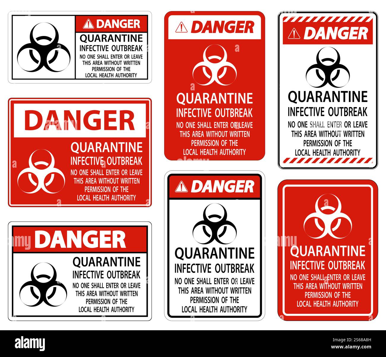 Infective Sign Danger Quarantine Infective Outbreak Sign Isolate on transparent ...