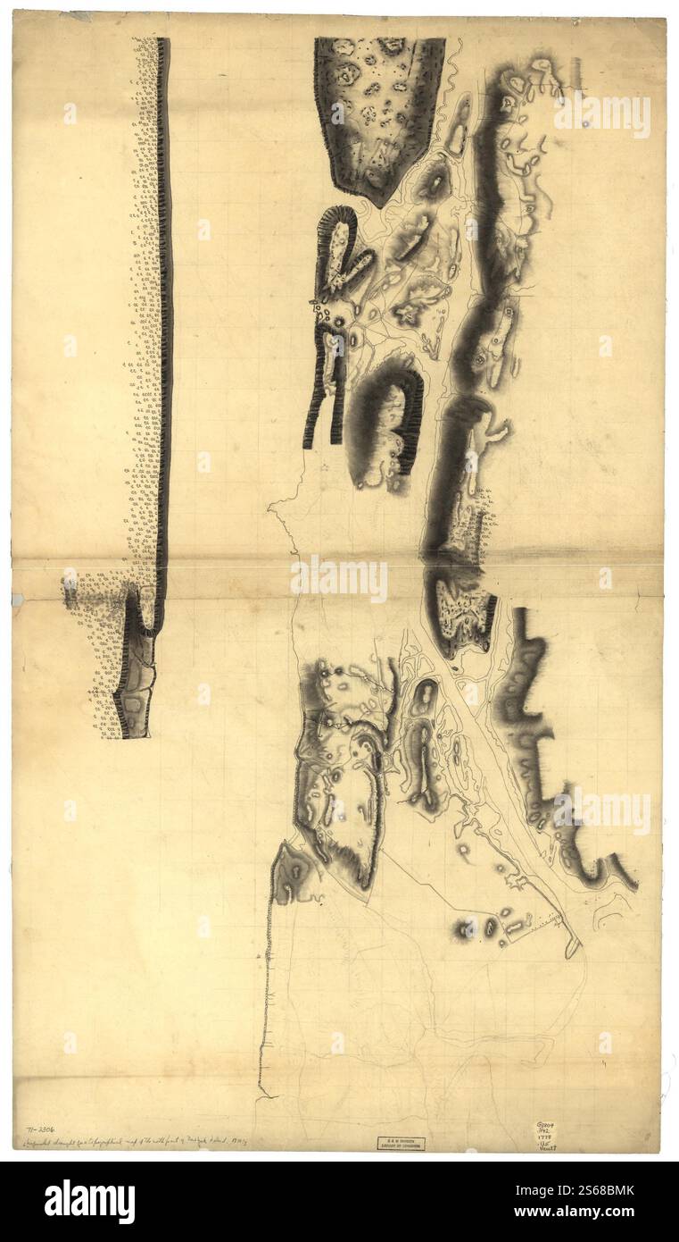 Unfinished draught for a topographical - Unfinished Draught For A Topographical Map Of The Northern Part Of New York Island 1778 2S68BMK