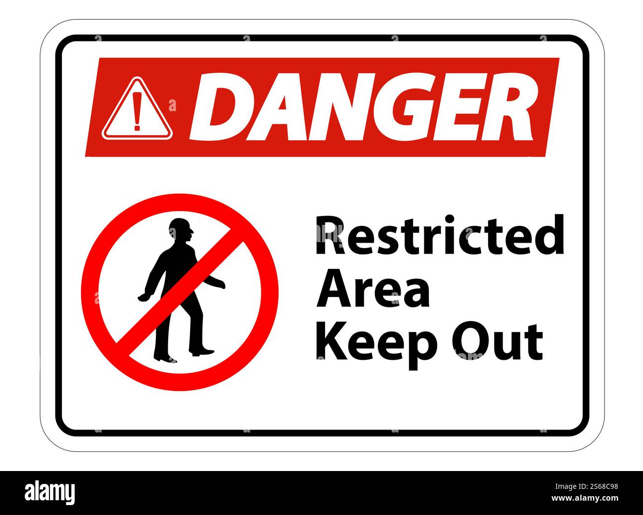 Restricted Area Keep Out Symbol Sign On White Background Stock Vector ...