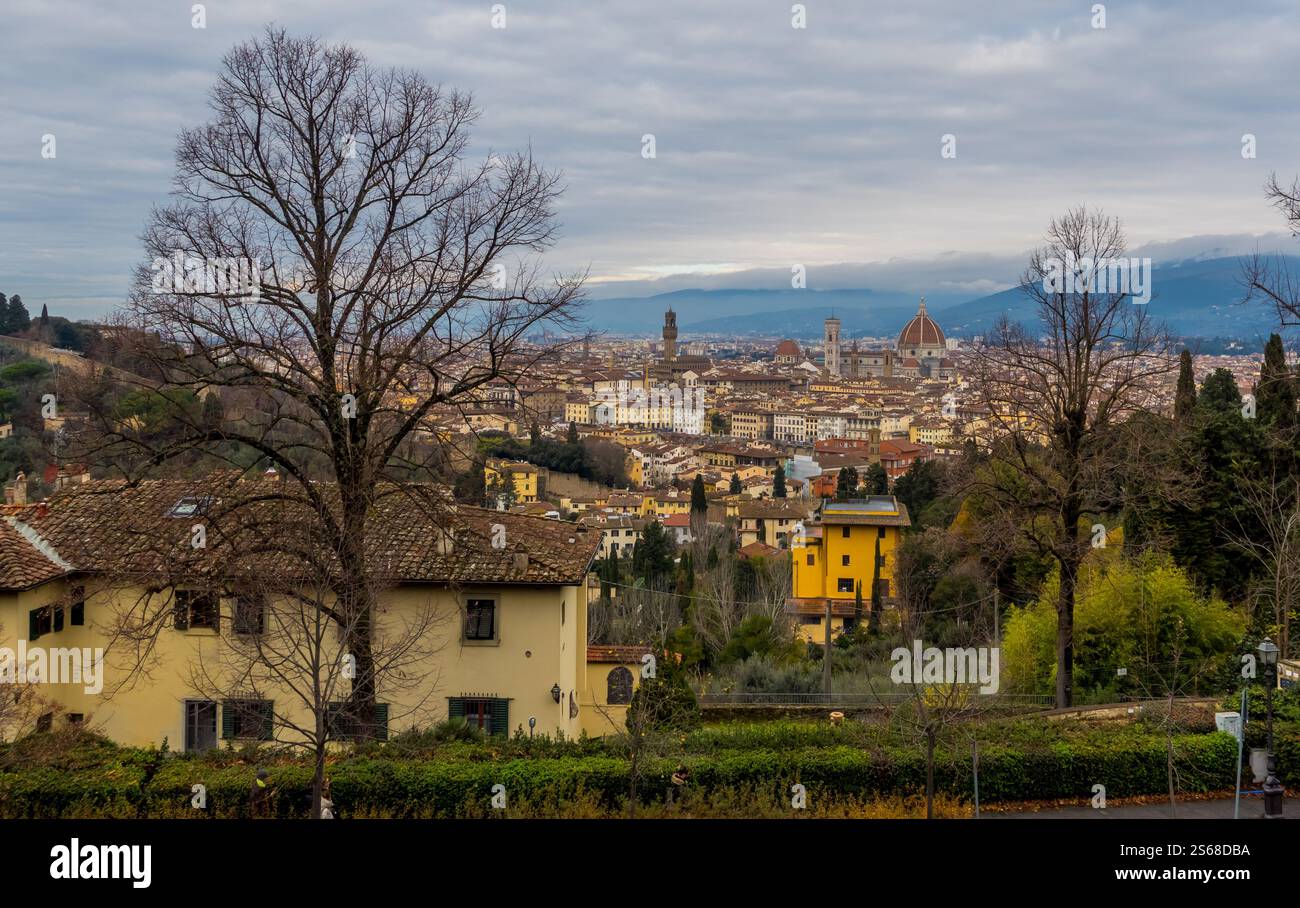 the beautiful view of Florence from San Miniato al Monte Basilica Stock ...