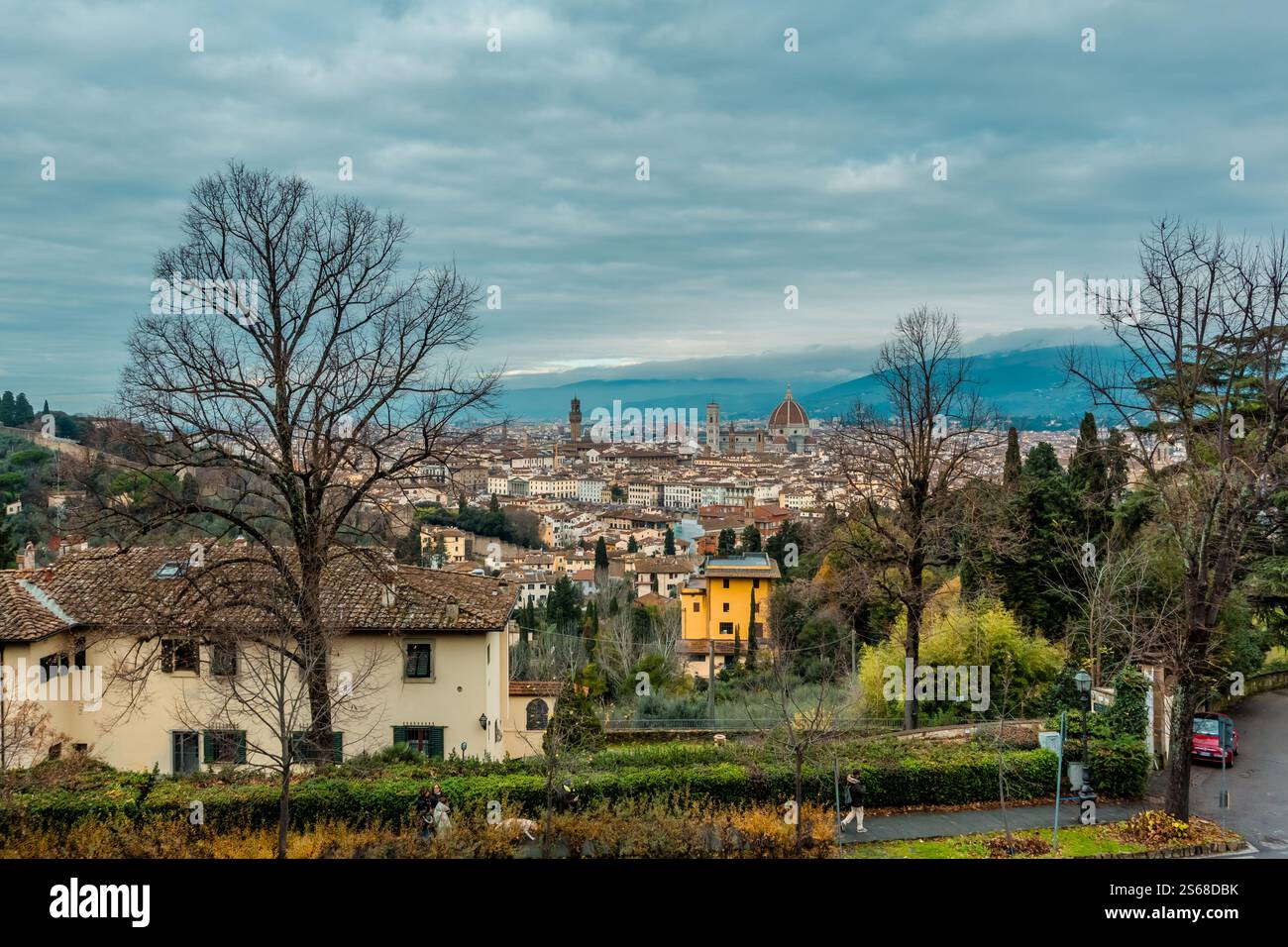 the beautiful view of Florence from San Miniato al Monte Basilica Stock ...