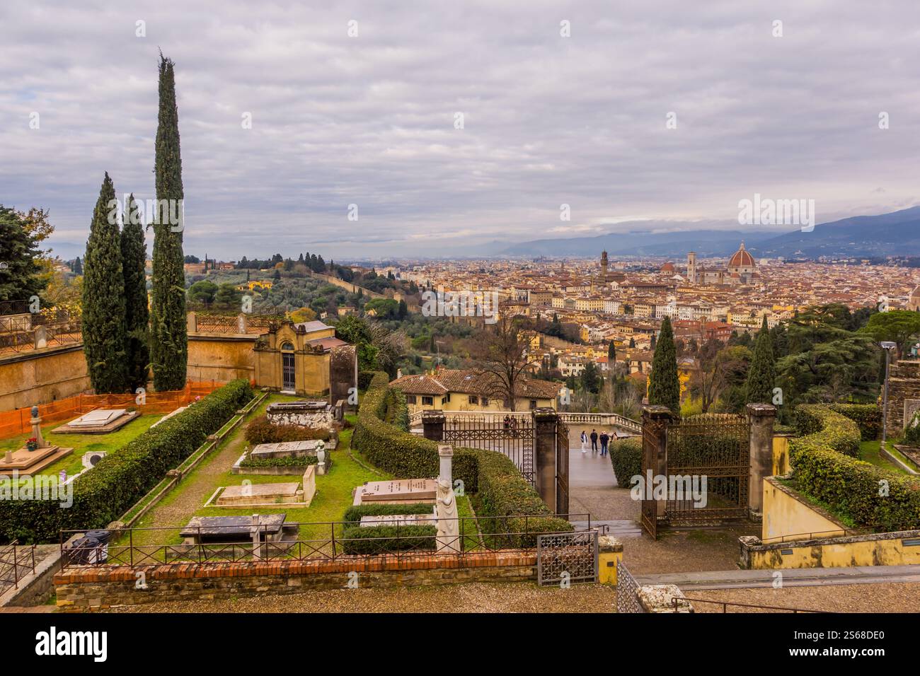 the beautiful view of Florence from San Miniato al Monte Basilica Stock ...