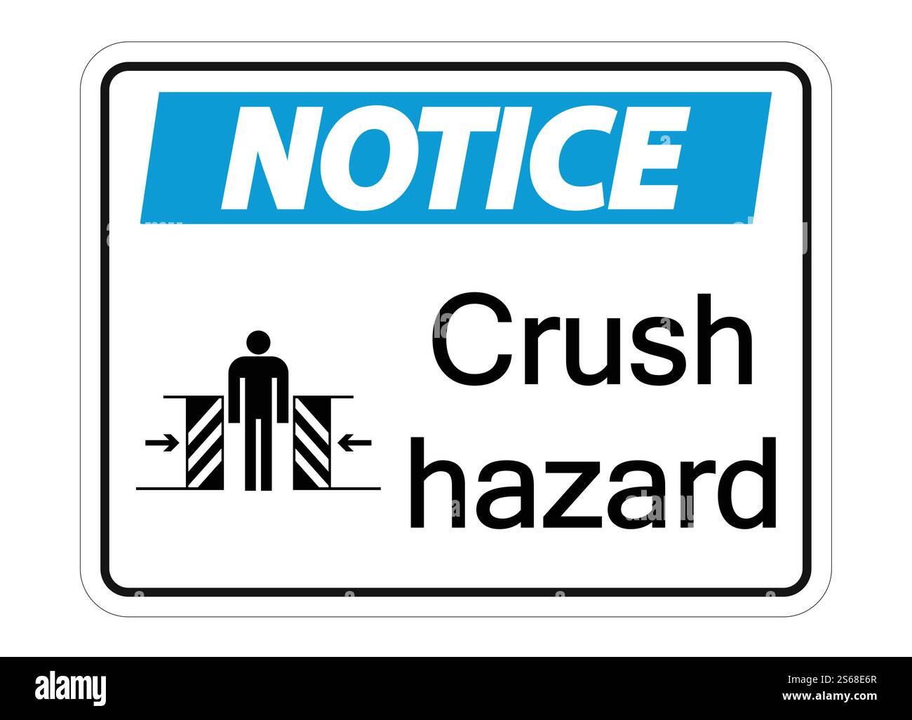 symbol notice crush hazard sign on white background,vector illustration ...