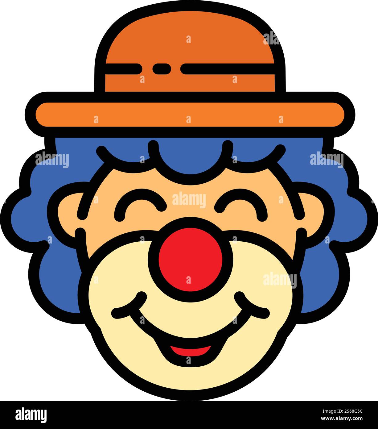 Smiling clown icon. Outline smiling clown vector icon for web design ...