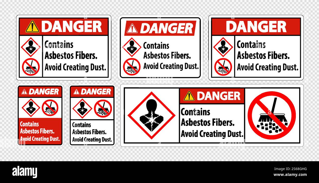 Dust Label Danger Label Contains Asbestos Fibers,Avoid Creating Dust Stock Vector ...