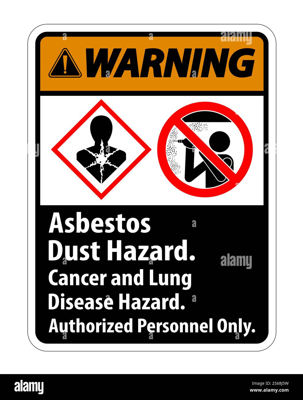 Dust Label Warning Safety Label,Asbestos Dust Hazard, Cancer And Lung Disease ...
