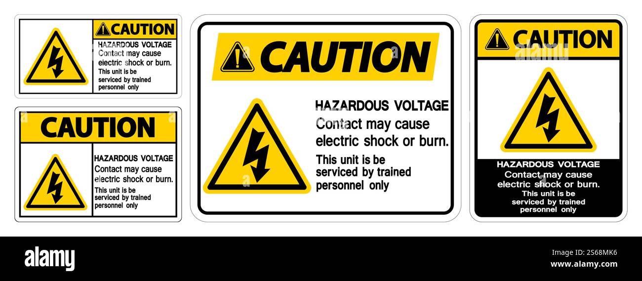 Caution Hazardous Voltage Contact May Cause Electric Shock Or Burn Sign ...