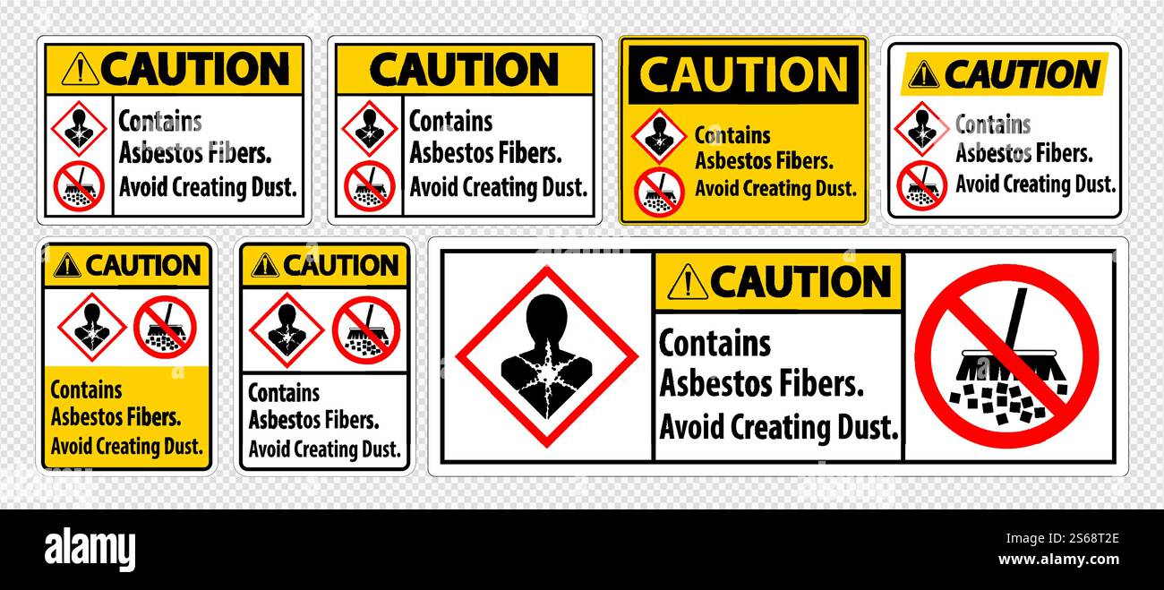 Dust Label Caution Label Contains Asbestos Fibers,Avoid Creating Dust Stock Vector ...