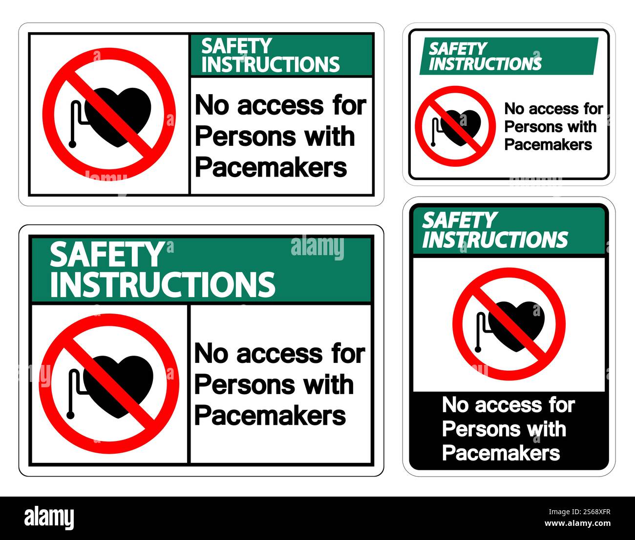 Safety Instructions No Access For Persons With Pacemaker Symbol Sign On ...