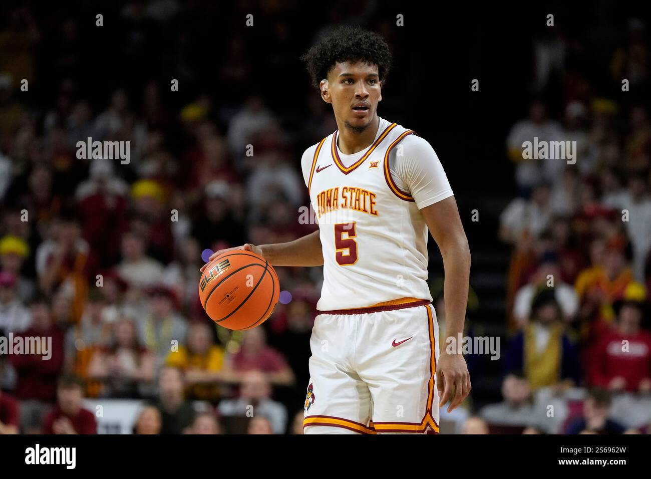 Iowa State guard Curtis Jones drives up court during the second half of