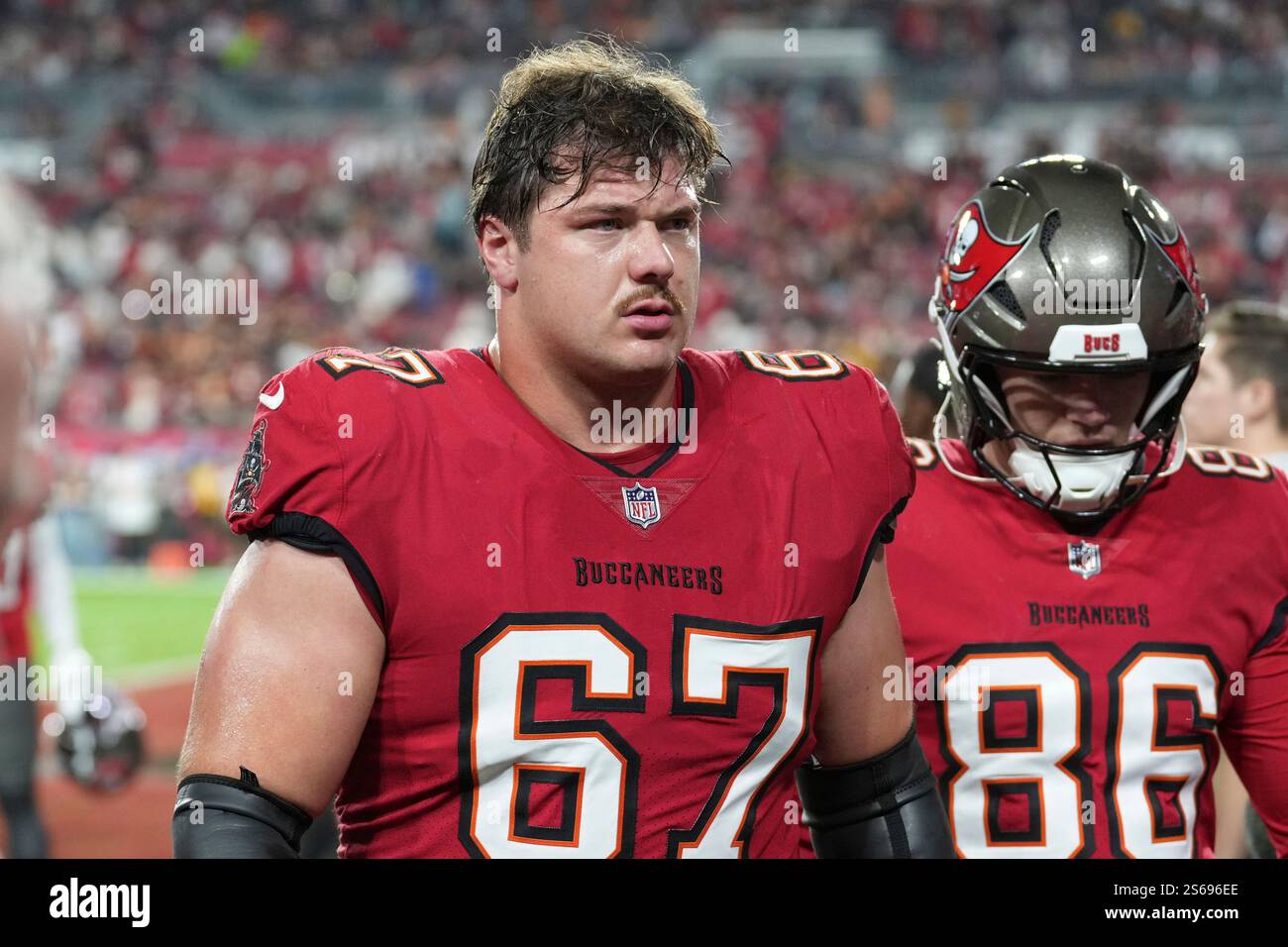 Tampa Bay Buccaneers tight end Payne Durham (87) leaves the field ...