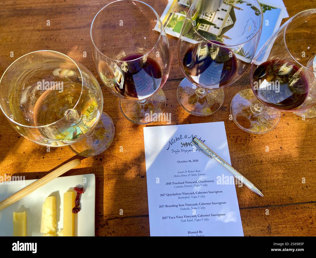 wine tasting at Nickel & Nickel - Smartphone Captured Stock Image