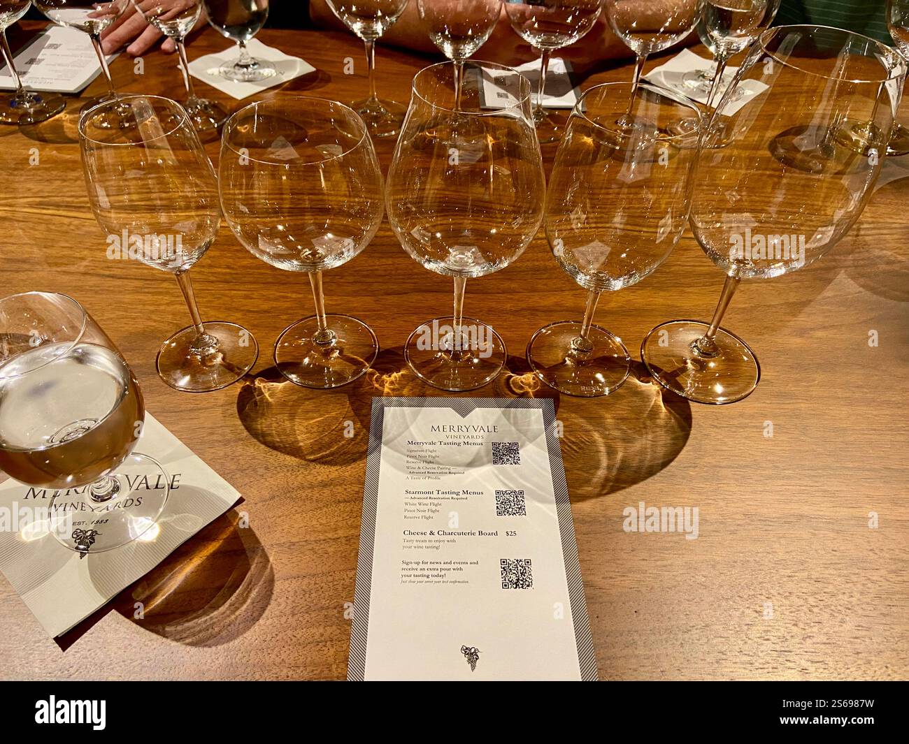 Merryvale Vineyard wine tasting - Smartphone Captured Stock Image