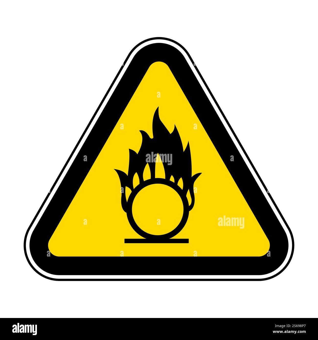 Beware Oxidizing Substance Symbol Isolate On White Background,Vector Illustration EPS.10 Stock Vector