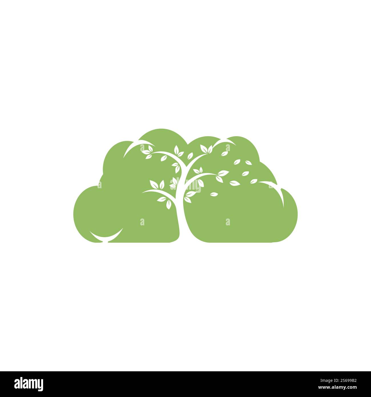 Cloud tree logo design. Nature cloud logo design concept vector Stock ...