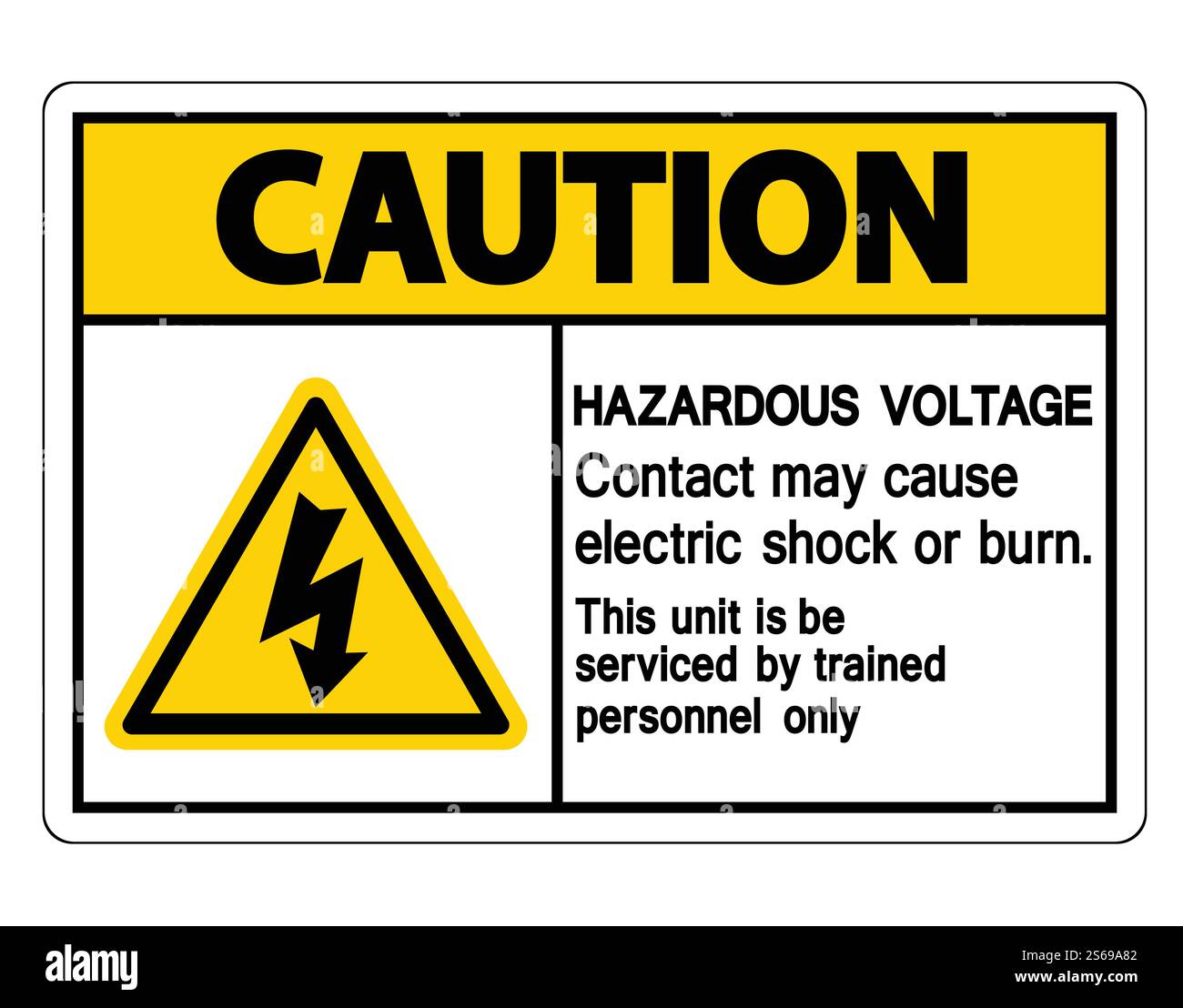 Hazardous Voltage Contact May Cause Electric Shock Or Burn Sign On ...