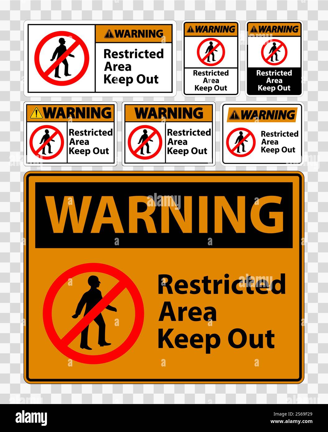 Warning Restricted Area Keep Out Symbol Sign Isolate on transparent ...
