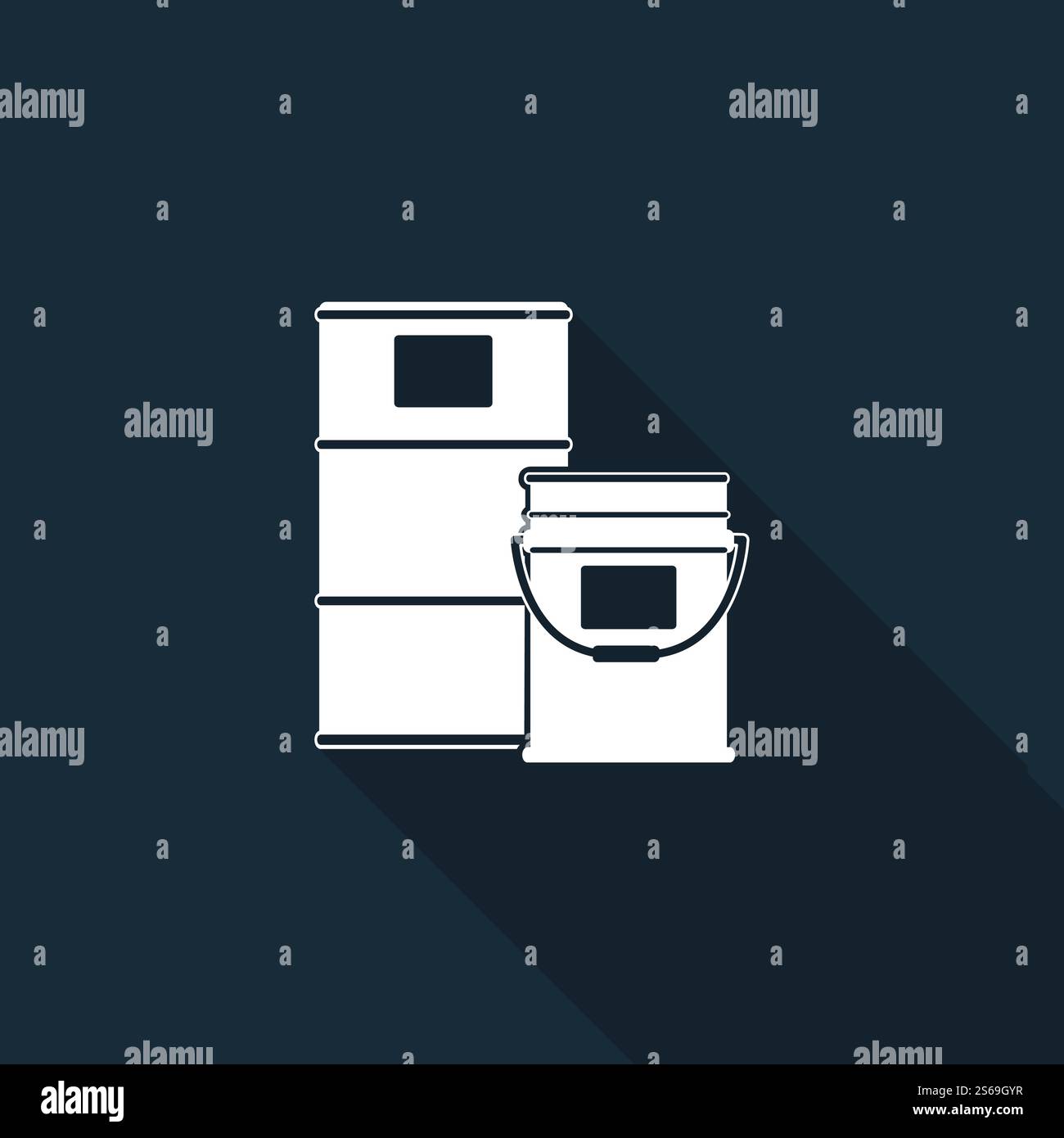 Paint Drum Area Symbol Sign Isolate On Black Background,Vector Illustration Stock Vector