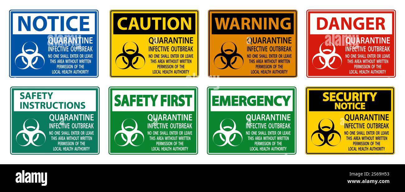 Infective Sign Quarantine Infective Outbreak Sign Isolate on transparent Background ...
