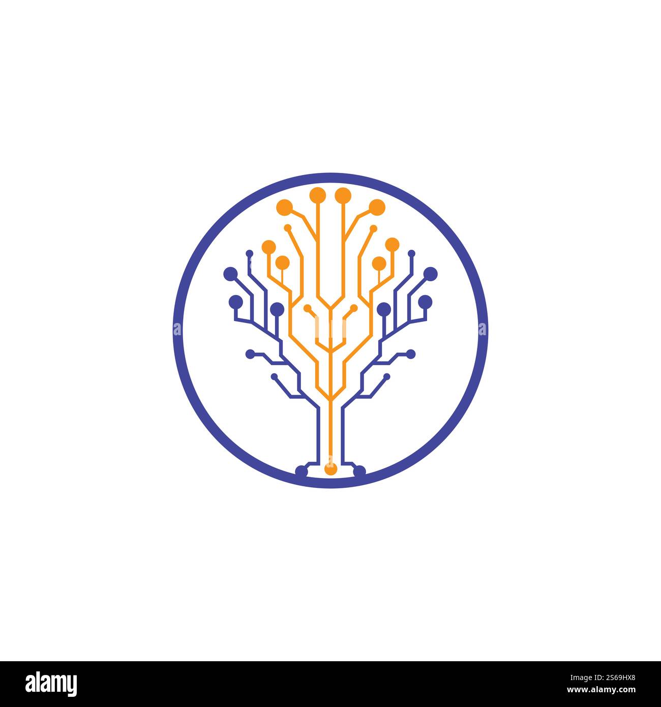 Digital Tree vector logo design. Technology logo template design vector ...