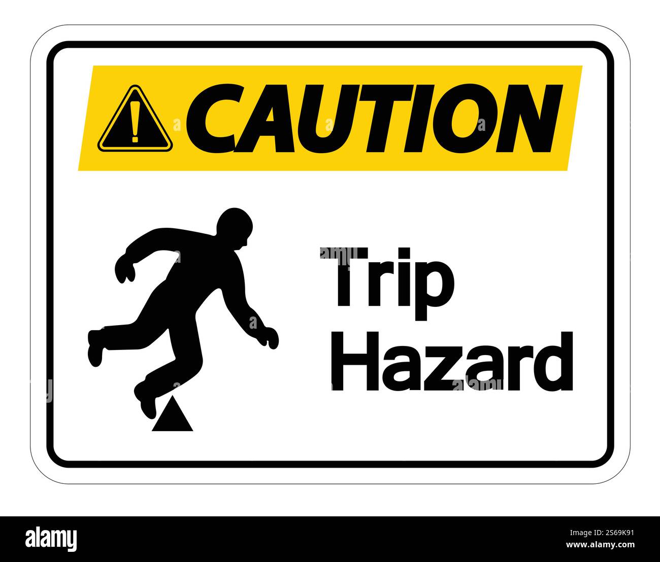 Caution Trip Hazard Symbol Sign Isolate On White Background,Vector Illustration Stock Vector
