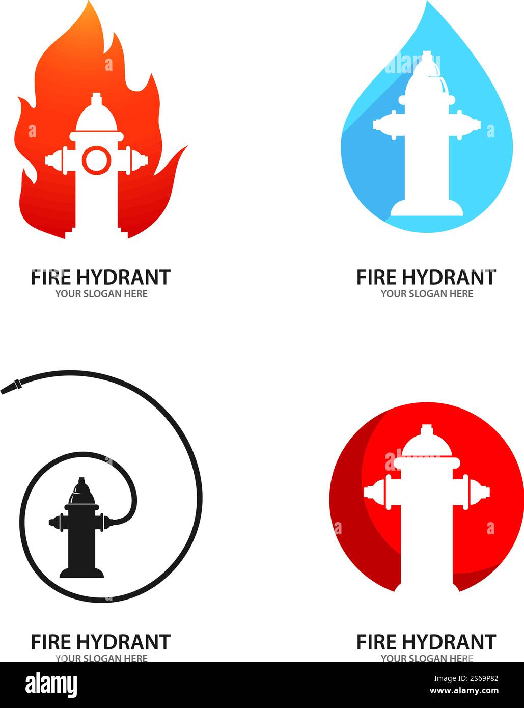 Fire hydrant logo and icon vector flat design Stock Vector Image & Art ...