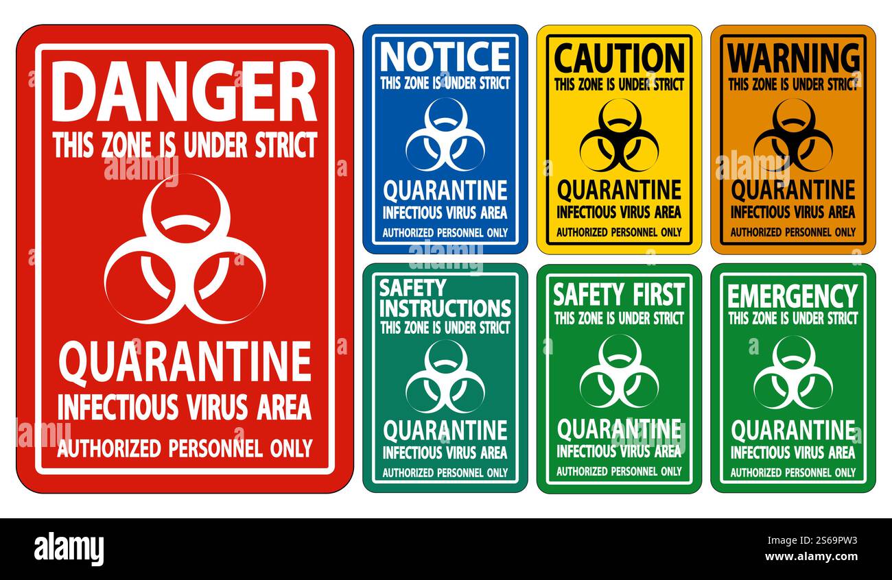 Quarantine Infectious Virus Area Sign Isolate On White Background ...