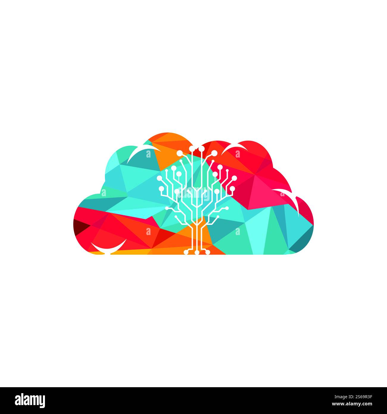 Cloud network connection creative vector logo design Stock Vector Image ...