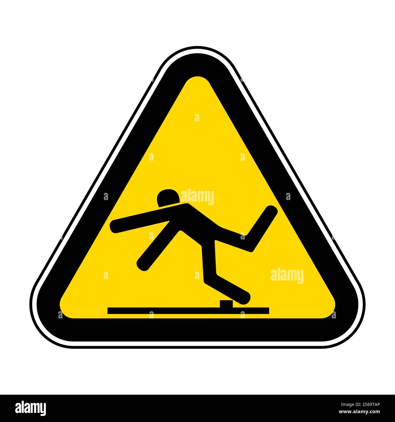 Beware Trip Hazard Symbol Isolate On White Background,Vector Illustration EPS.10 Stock Vector