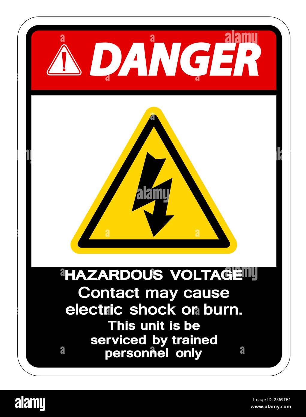 Danger Hazardous Voltage Contact May Cause Electric Shock Or Burn Sign ...