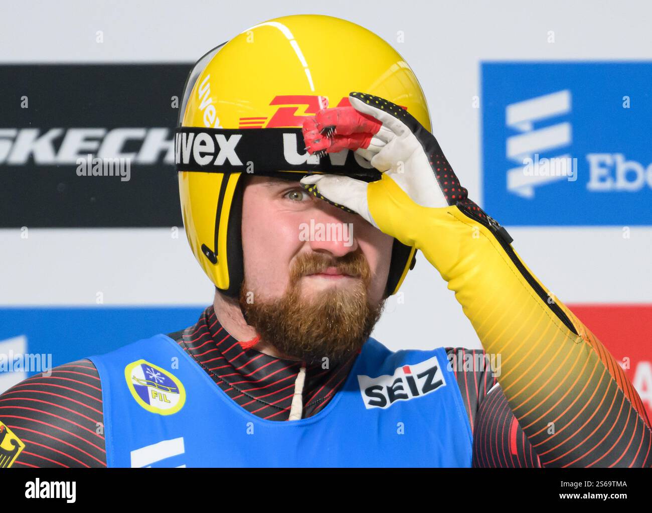 11 January 2025, Saxony, Altenberg: Luge: World Cup, single-seater, men ...