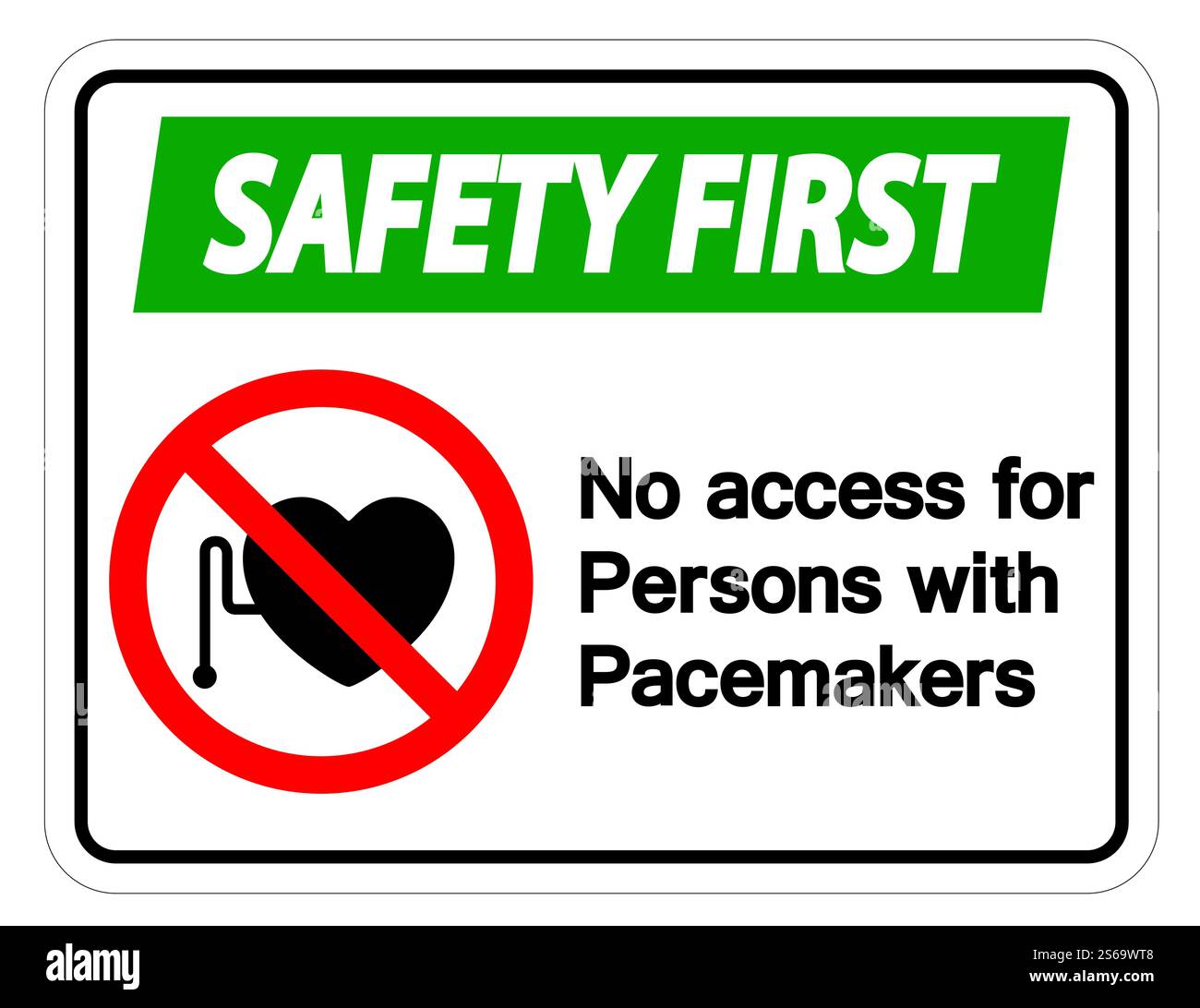 Safety first No Access For Persons With Pacemaker Symbol Sign Isolate ...
