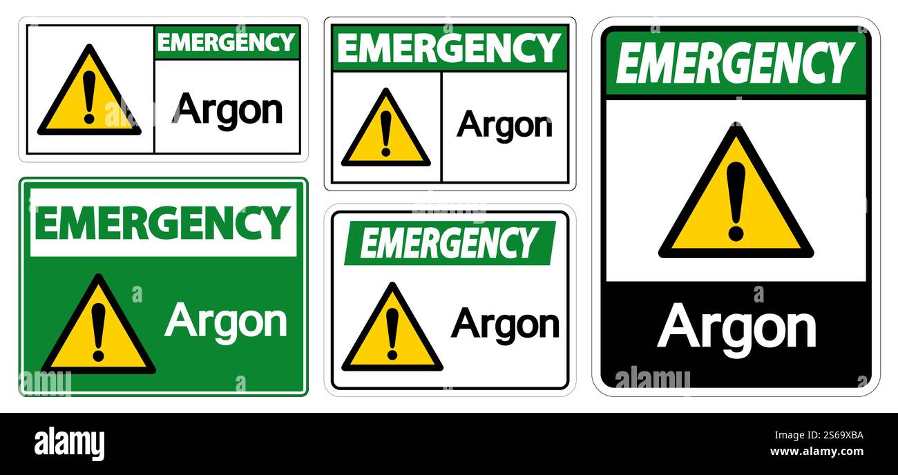 Emergency Argon Symbol Sign Isolate On White Background,Vector Illustration EPS.10 Stock Vector