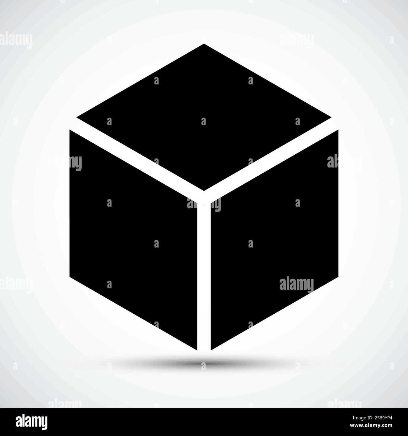 Cube Icon Black Sign Isolate on white Background,Vector Illustration Stock Vector