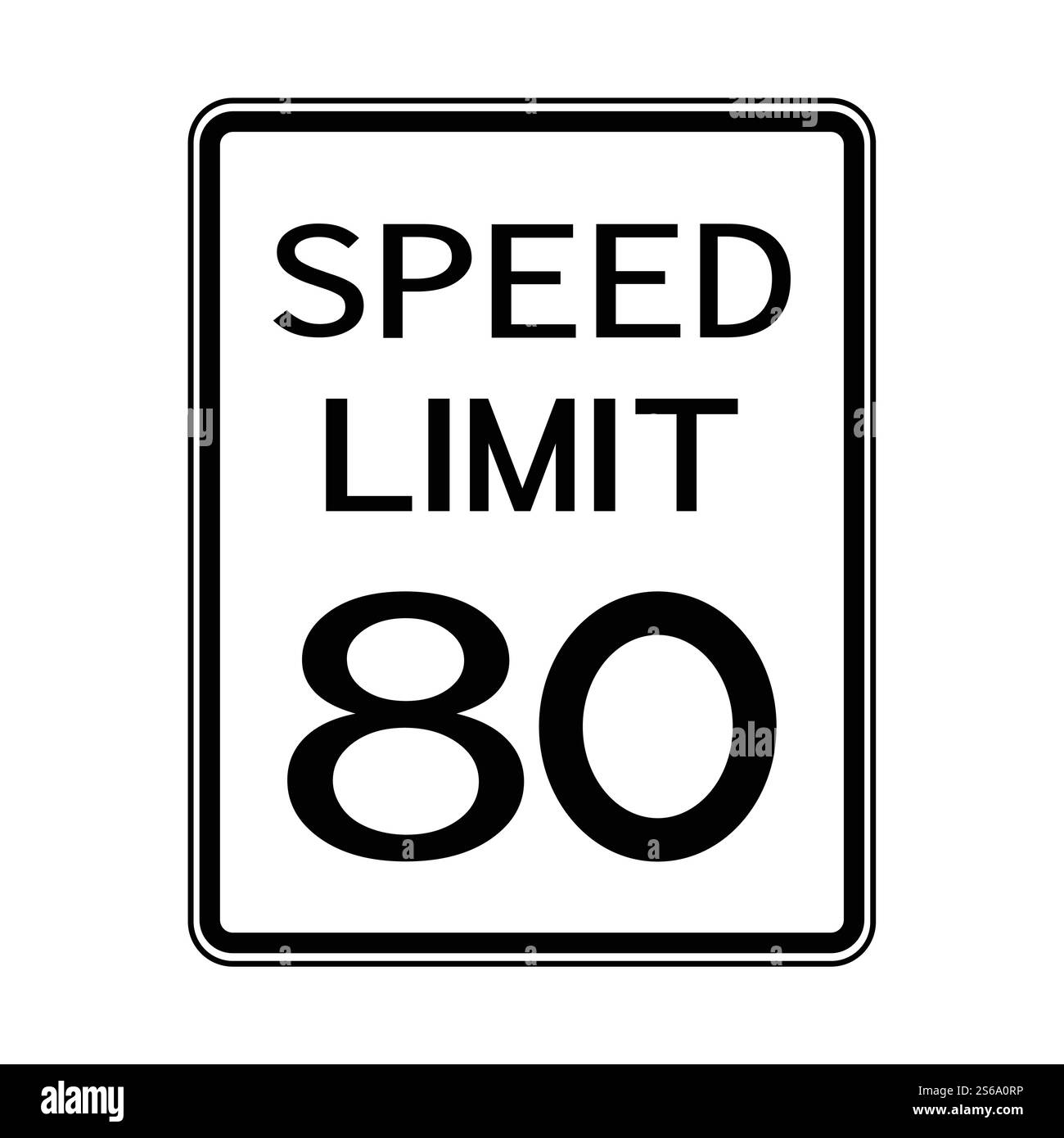 Speed limit 80 sign hi-res stock photography and images