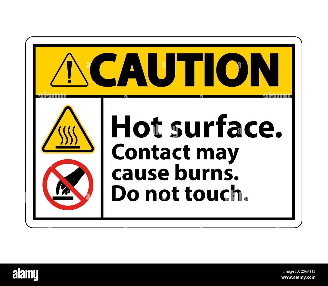 Caution Hot Surface Do Not Touch Symbol Sign Isolate on White Background,Vector Illustration Stock Vector