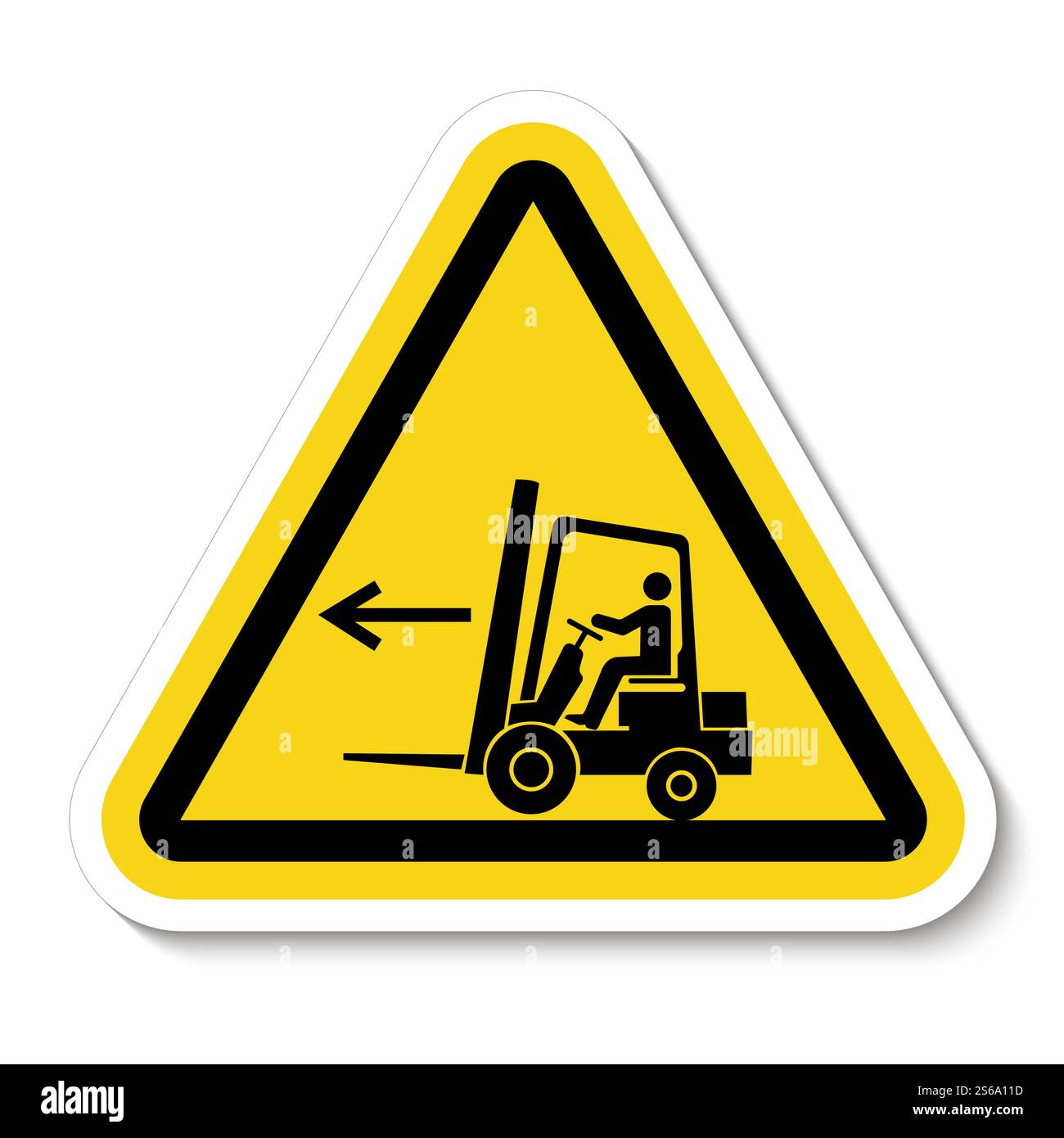 Forklift Point Left Symbol Sign Isolate On White Background,Vector Illustration Stock Vector