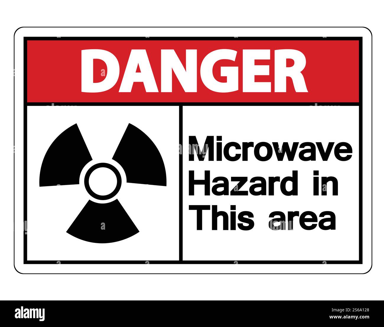 Danger Microwave Hazard Sign on white background,Vector llustration Stock Vector