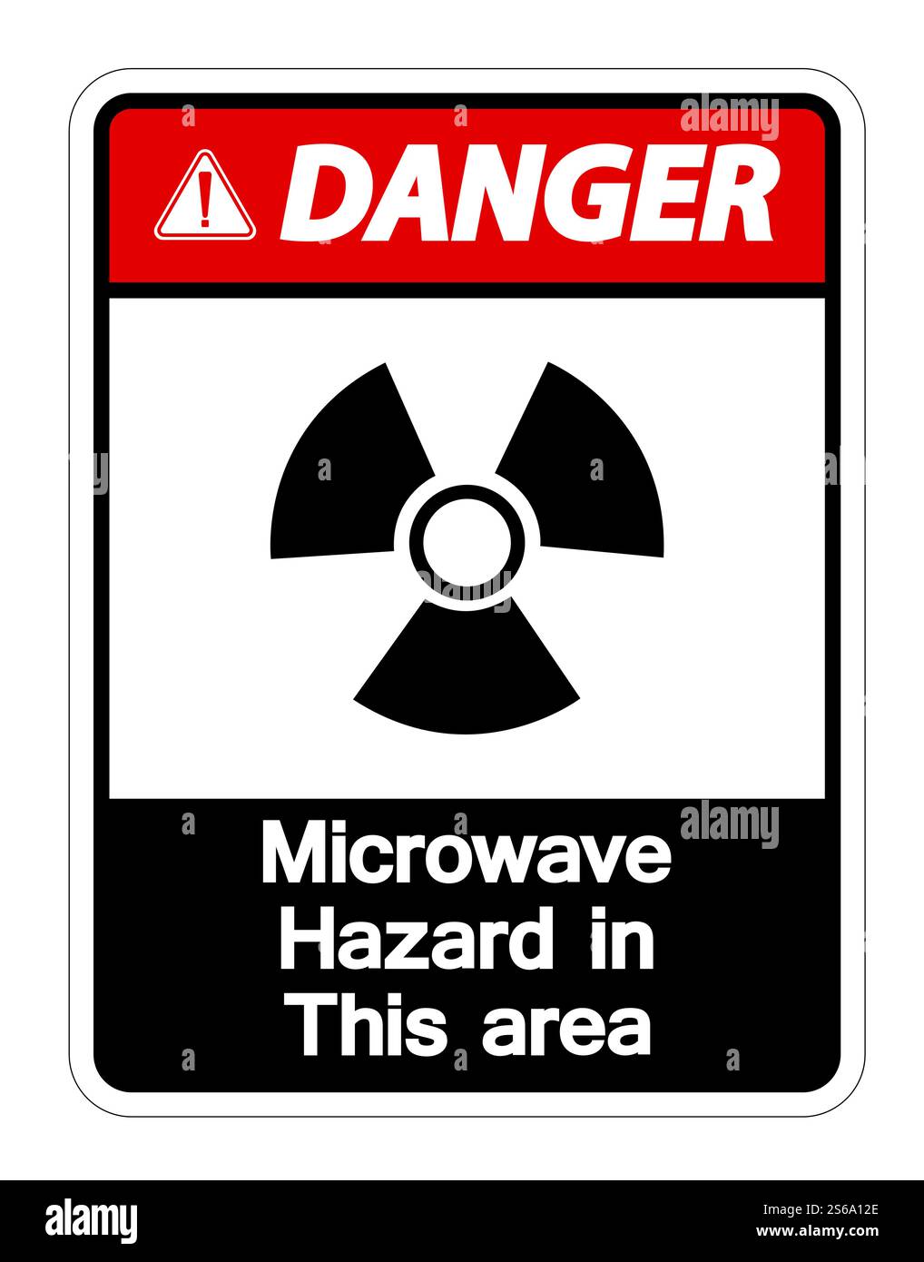Danger Microwave Hazard Sign on white background,Vector llustration Stock Vector
