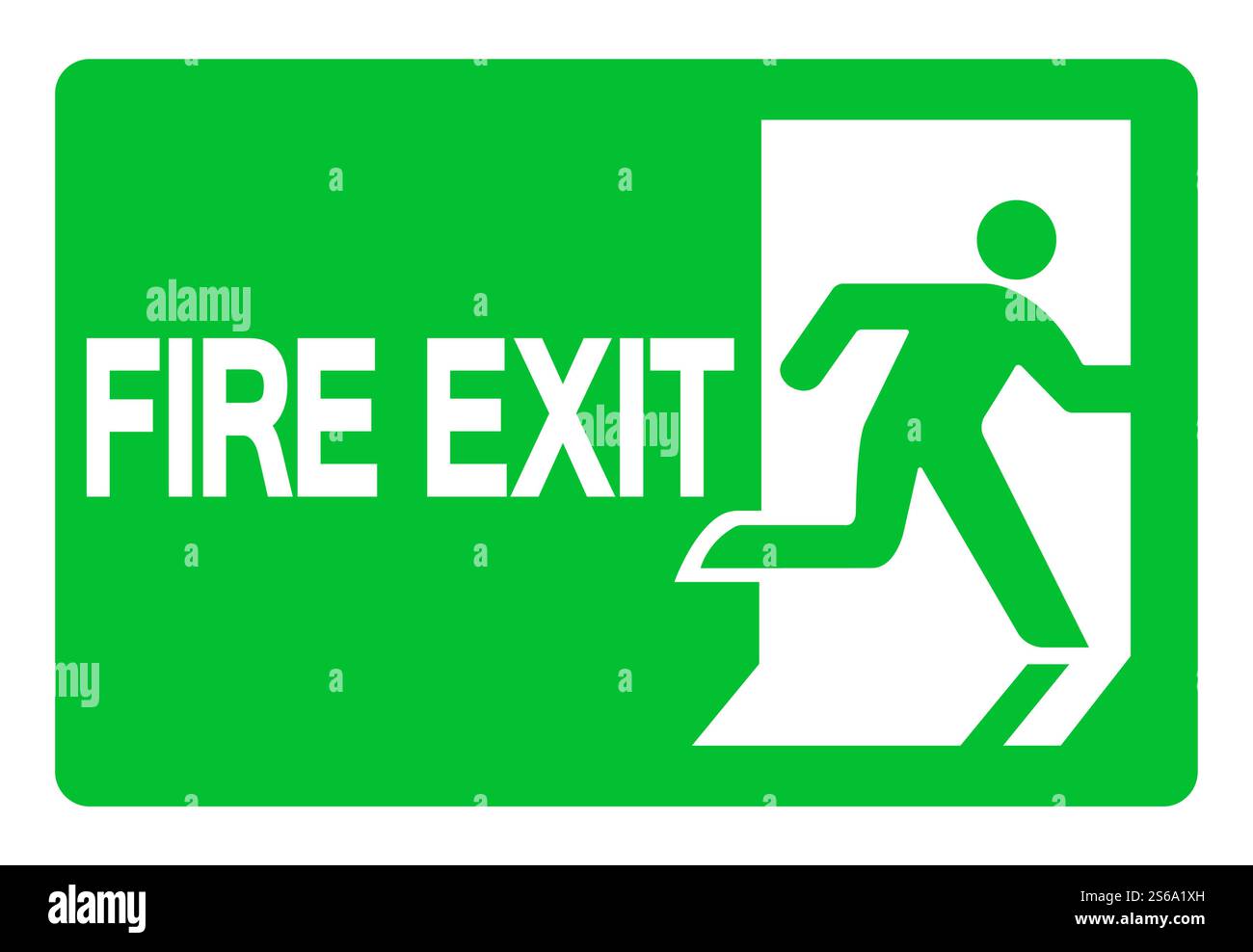 Fire Exit Emergency Green Sign Isolate On White Background,Vector Illustration EPS.10 Stock Vector