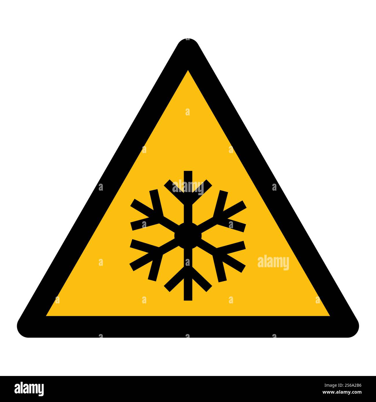 triangle warning sign with snowflake symbol Isolate On White Background,Vector Illustration EPS.10 Stock Vector