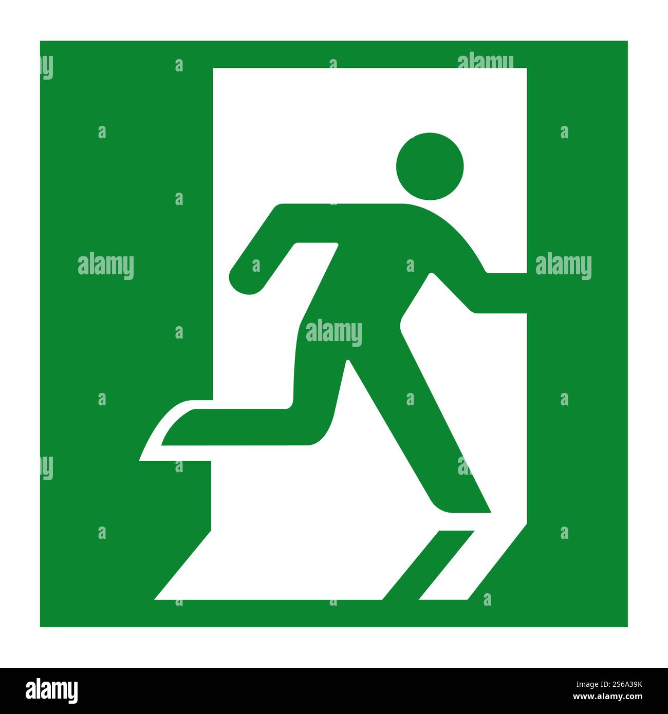 Emergency Exit Green Sign Isolate On White Background,Vector Illustration EPS.10 Stock Vector