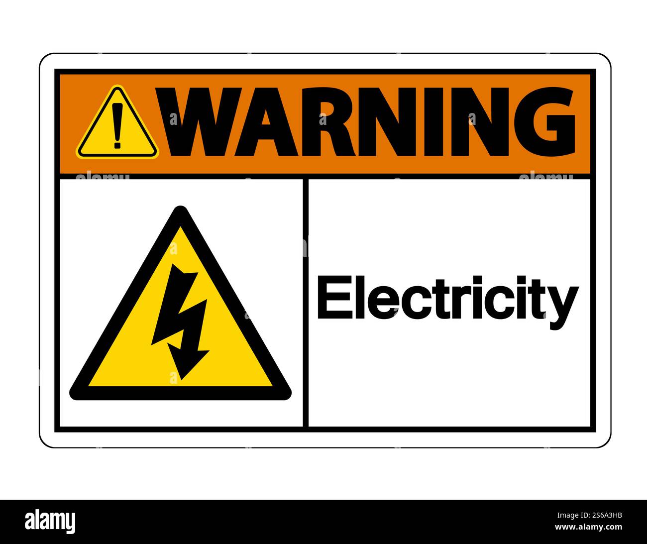 Warning Electricity Symbol Sign on white background,Vector Illustration ...