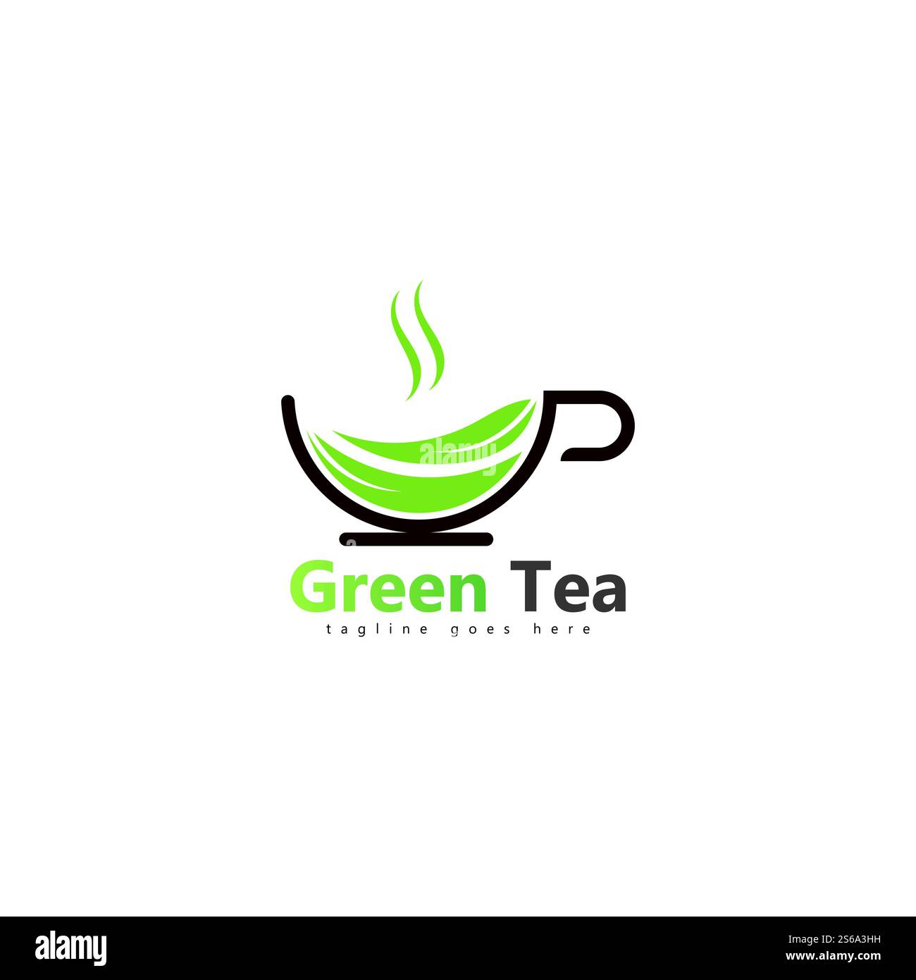 coffee shop logo template design green tea logo Stock Vector Image ...