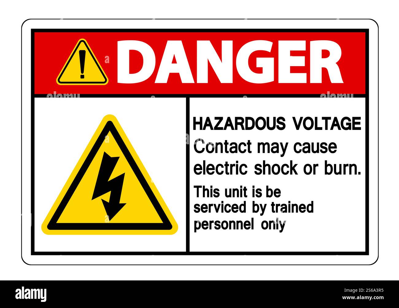 Danger Hazardous Voltage Contact May Cause Electric Shock Or Burn Sign ...