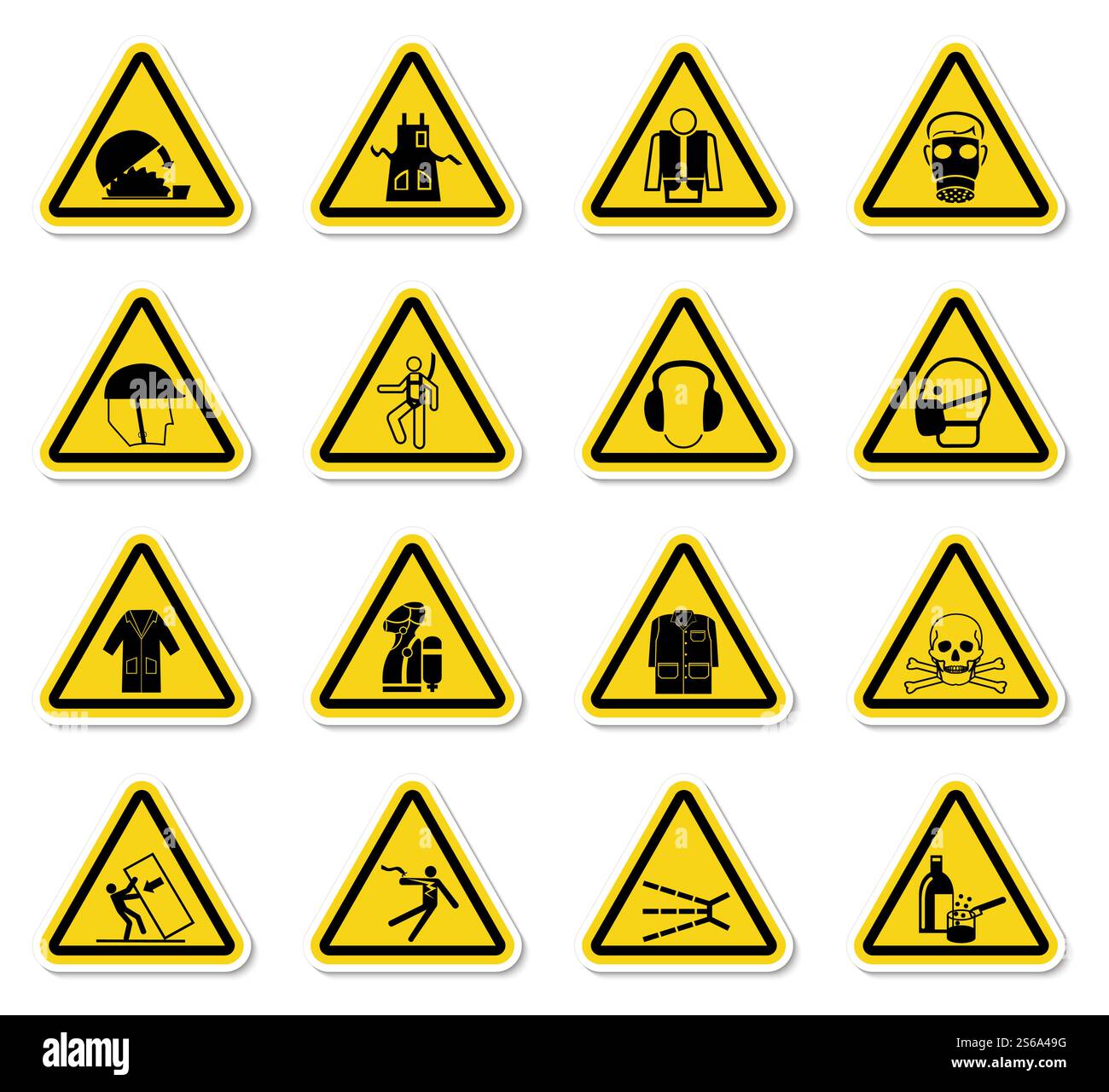 Warning Hazard Symbols labels Sign Isolate on White Background,Vector ...