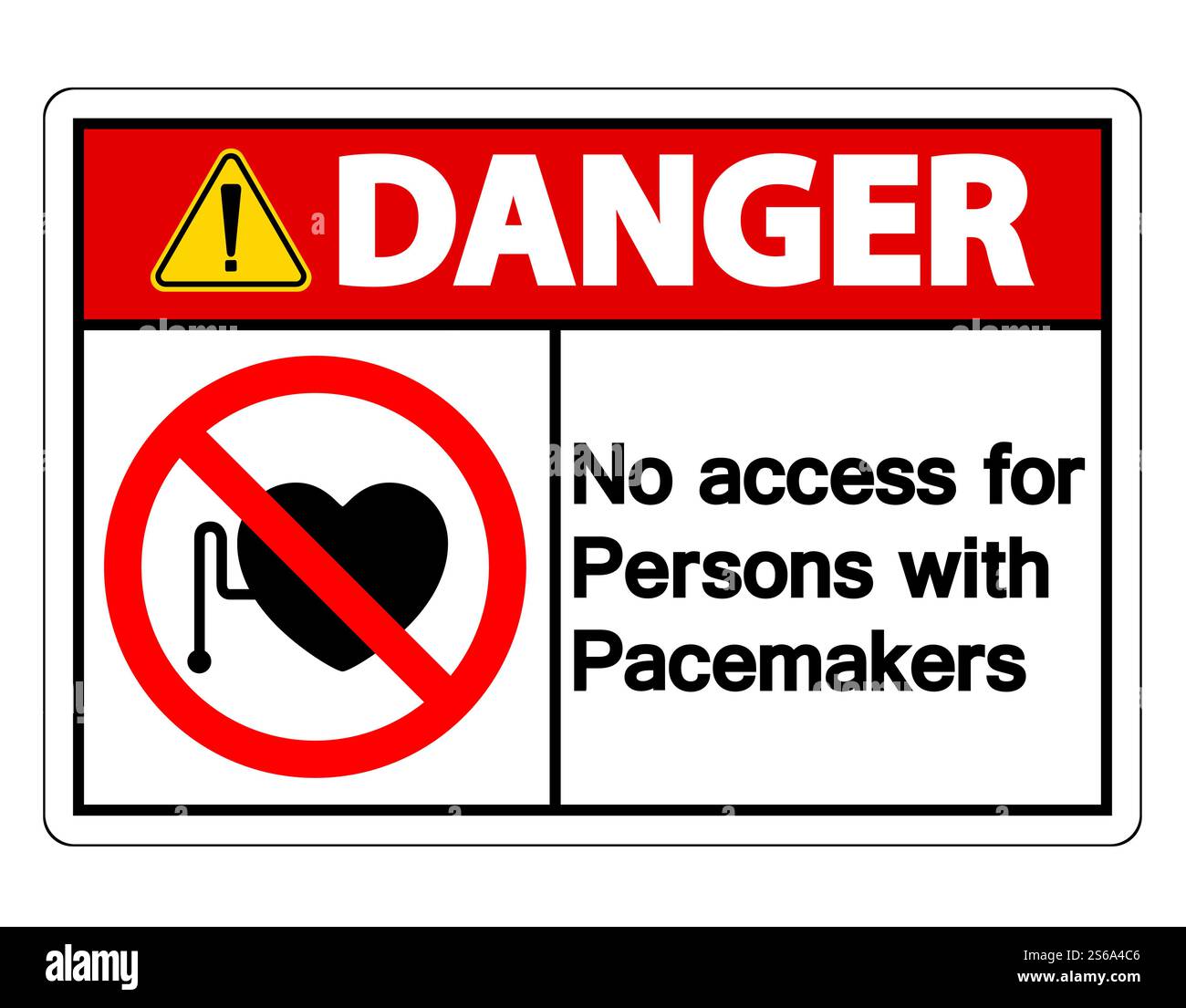 Danger No Access For Persons With Pacemaker Symbol Sign Isolate On White Background,Vector Illustration EPS.10 Stock Vector